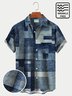  Men's Vintage Gradient Geometric Textured Print Hawaiian Shirt Breathable Plus Size Shirts