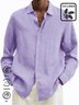 JoyMitty  Purple Casual Men's Long Sleeve Natural Fiber Shirts