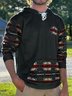 JoyMitty Men's Western Aztec Drawstring Hoodies