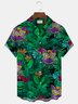 Royaura® Holiday Mardi Gras  Men's Short Sleeve Shirt Loose Comfortable Fun Sexy Button Up Camping Shirt Large Tall